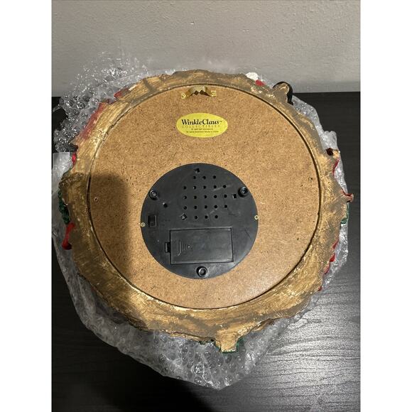 1995 WINKLE CLAUS Motion Activated Resin Hanging Wreath Christmas Holiday Songs - Picture 7 of 10